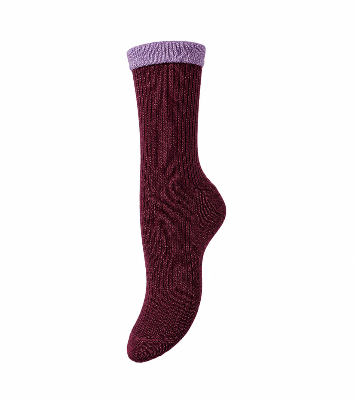 Nikki Glitter Socks (Wine/Lilac)
