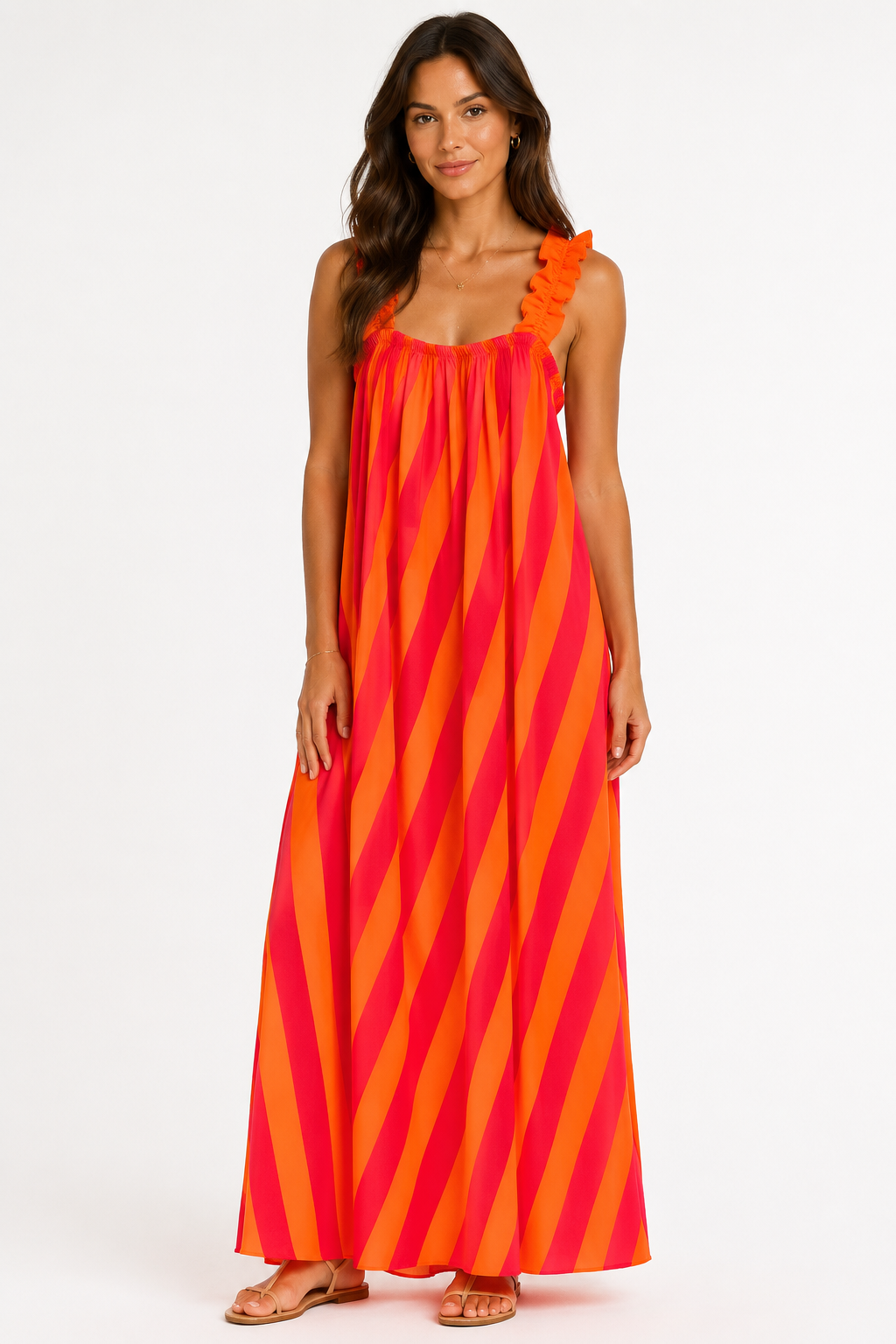 Gloria Maxi Dress (Pink/Orange)