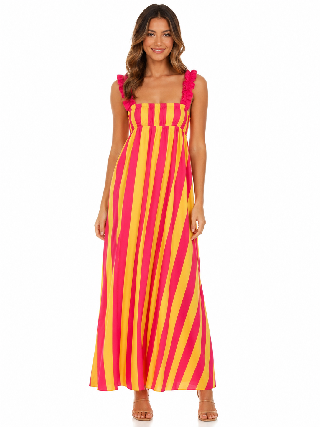Gloria Maxi Dress (Pink/Yellow)