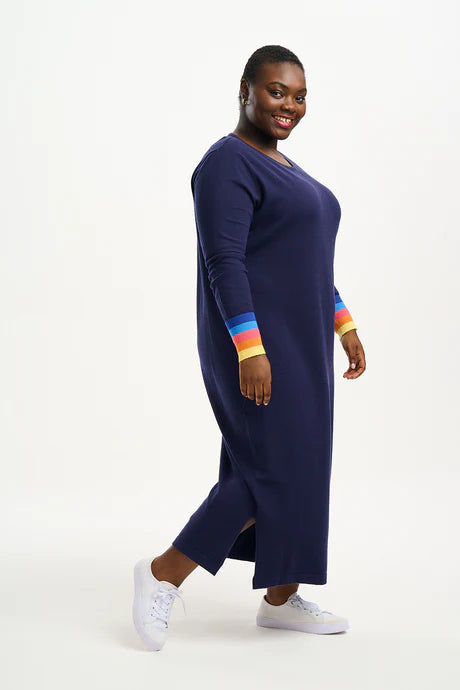LISELLE KNIT DRESS (NAVY/SUNSET CUFFS)