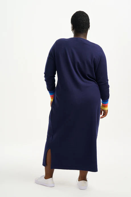LISELLE KNIT DRESS (NAVY/SUNSET CUFFS)