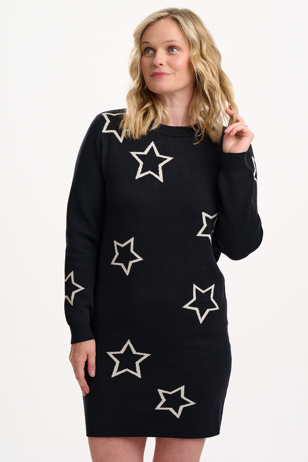 Verity Knit Dress (Black/Stars)