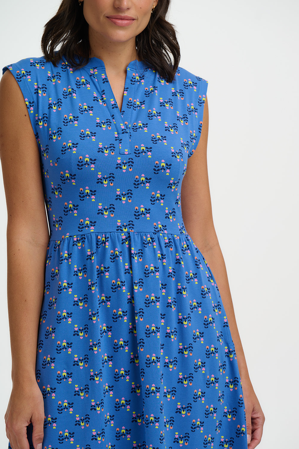 Nina Jersey Midi Dress (Blue)