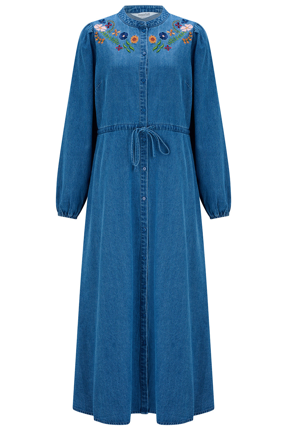 Ivana Midi Shirt Dress (Mid Blue)