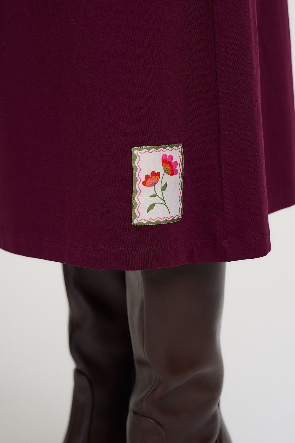Abella Midi Dress (Wine)