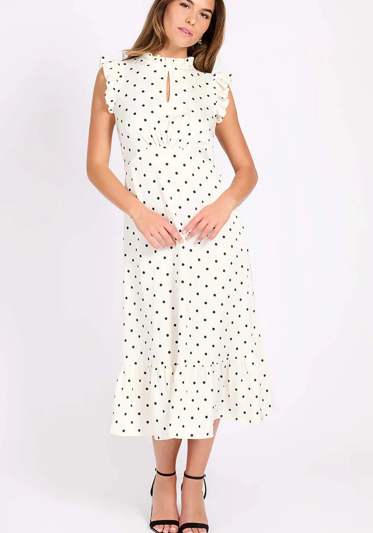 Parker Polka Dot Midaxi Dress (Ivory/Black)