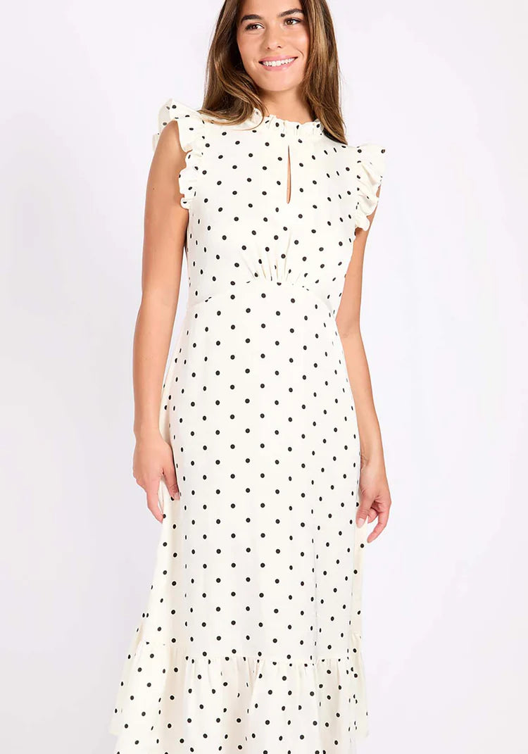 Parker Polka Dot Midaxi Dress (Ivory/Black)
