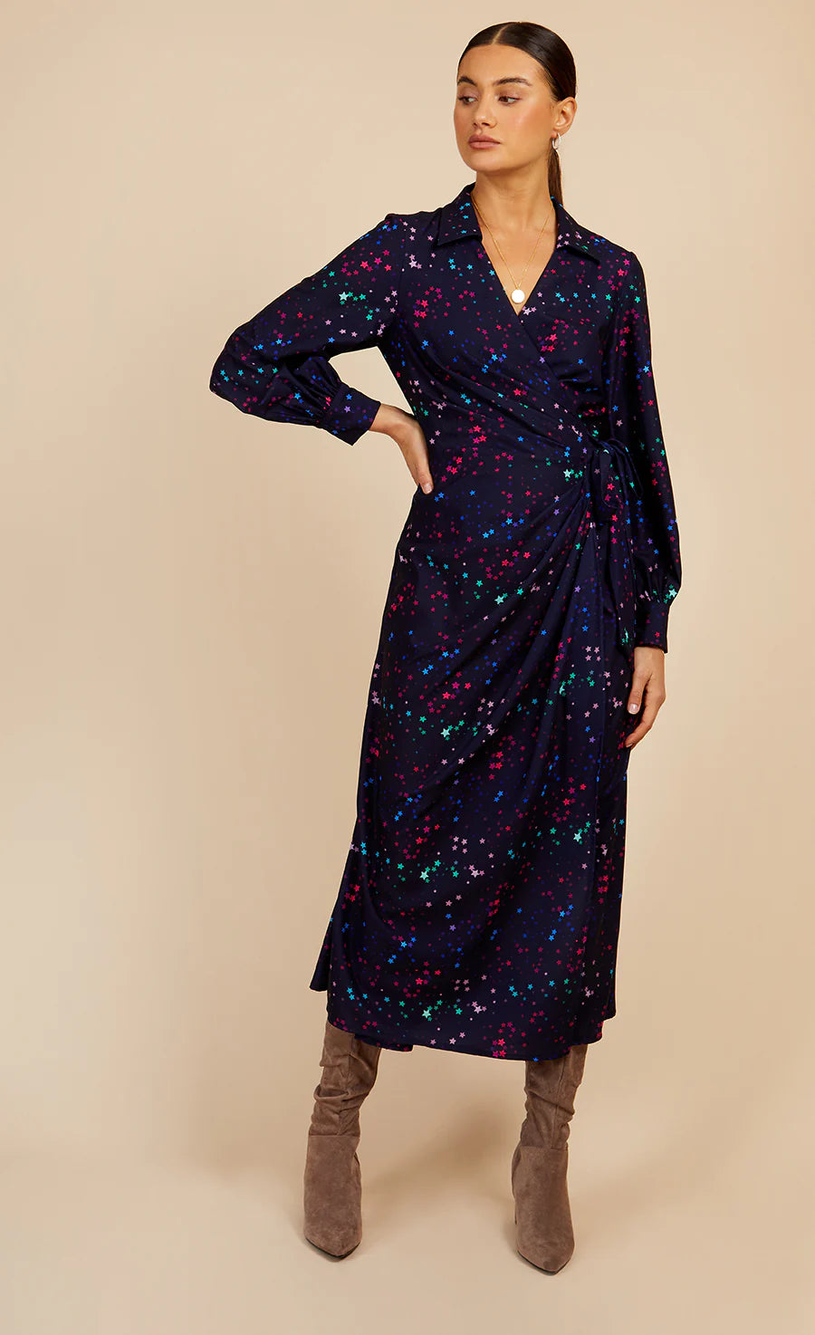 THE STAR MIDAXI DRESS (NAVY)