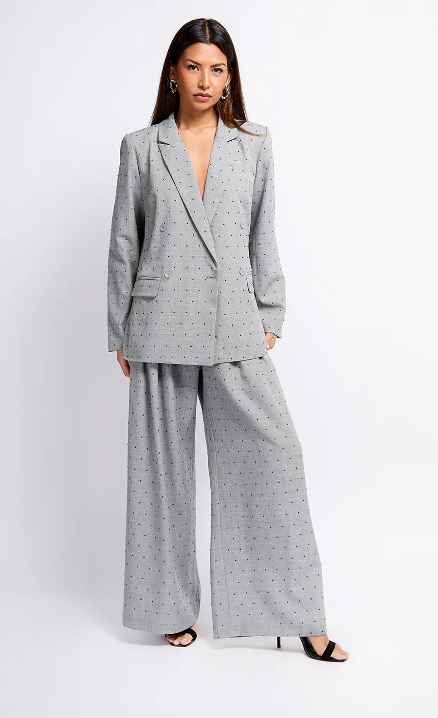 Gloria Diamante Trousers (Grey/Black)