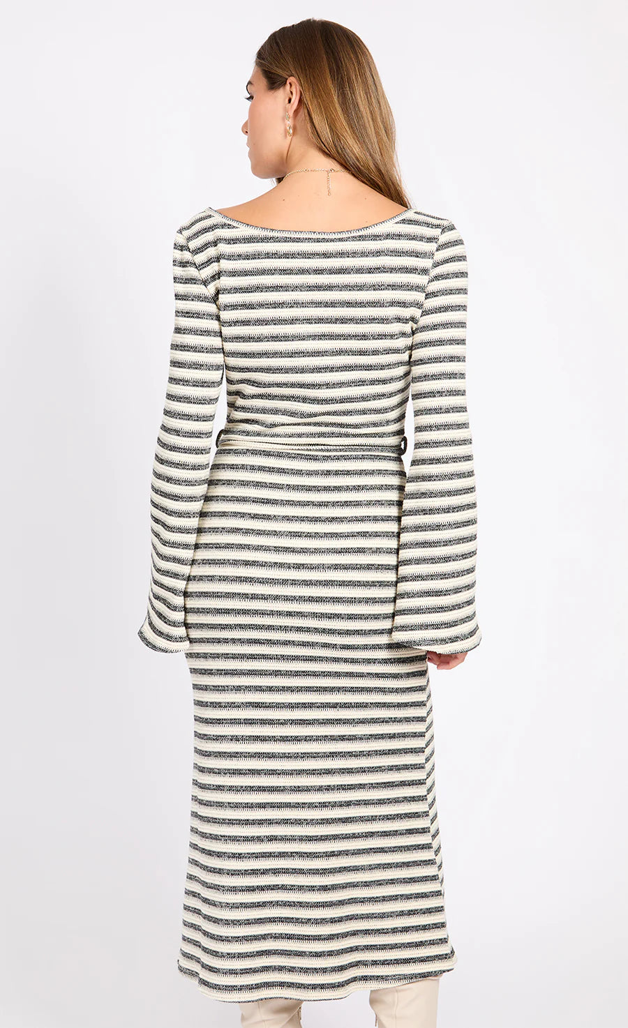 Sandy Knitted Midaxi Dress (Black/Cream)
