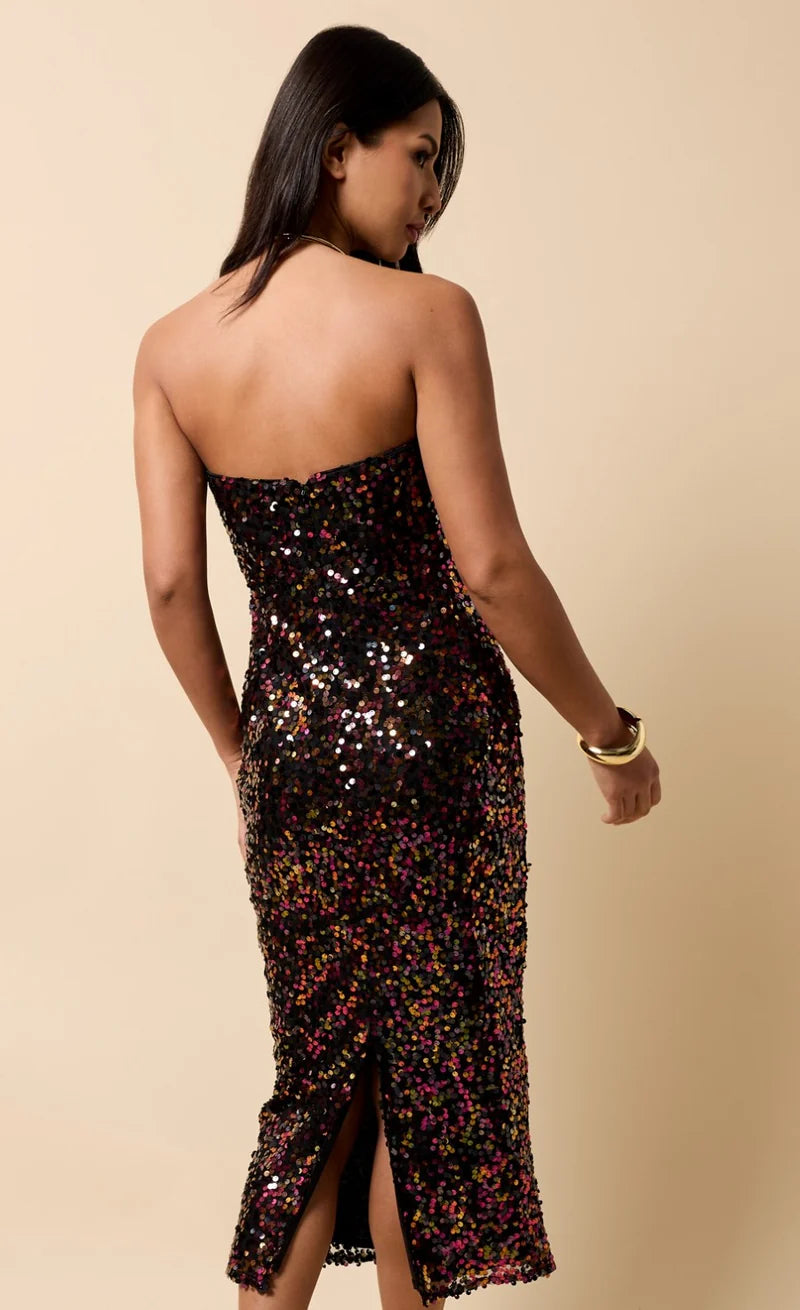 Meliora Bandeau Midaxi Dress (Multi Sequin)