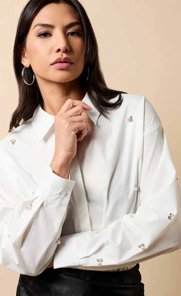 Bronte Embellished Shirt (White)