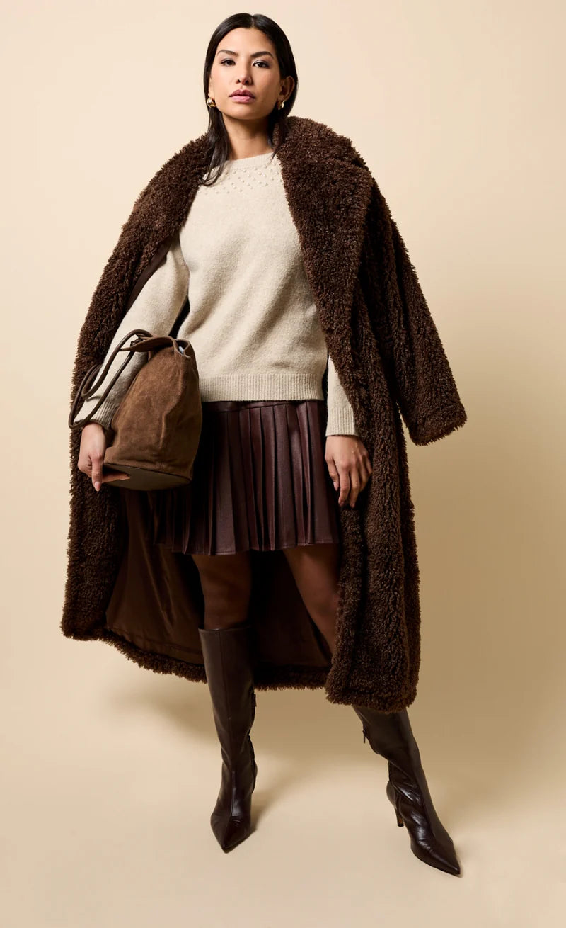 Jolie Faux Fur Coat (Chocolate)