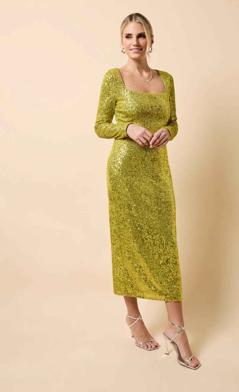 Solange Sequin Midaxi Dress (Lime) | Love Cherish | Dress Solange Sequin Midaxi Dress (Lime) | Love Cherish | Dress