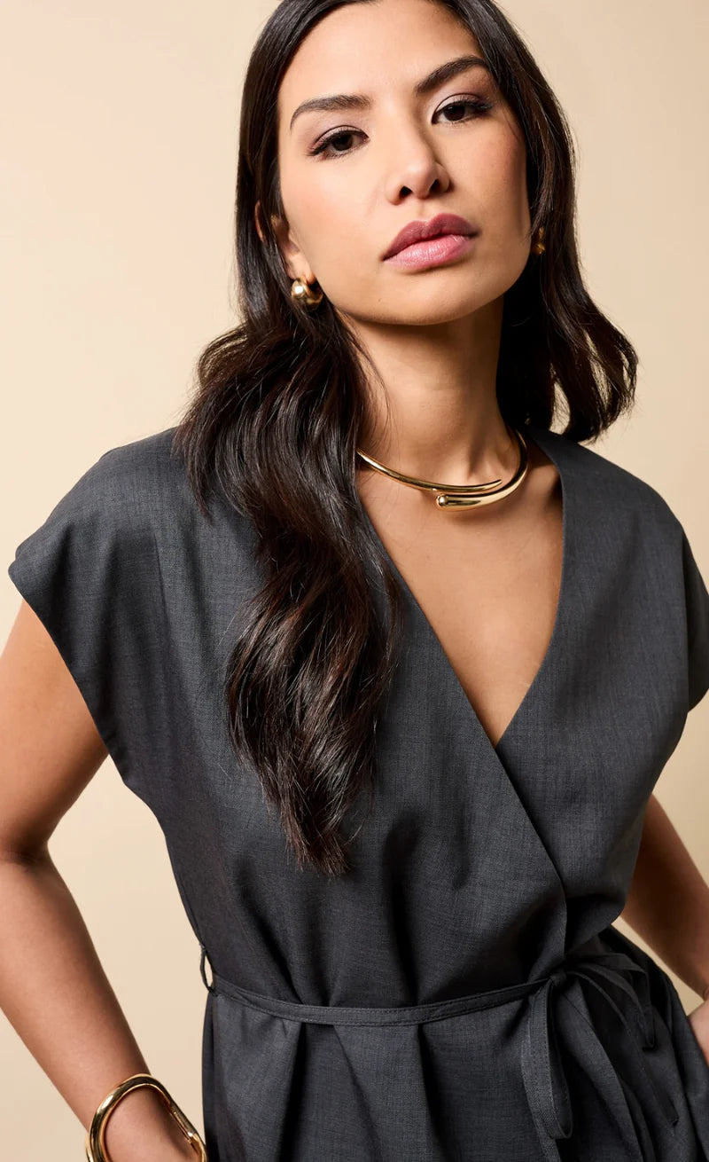 Aria Wrap Waistcoat (Grey)