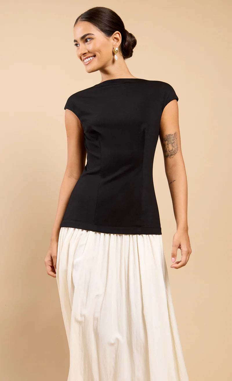 Amoura Dropped Waist Maxi Dress (Monochrome)