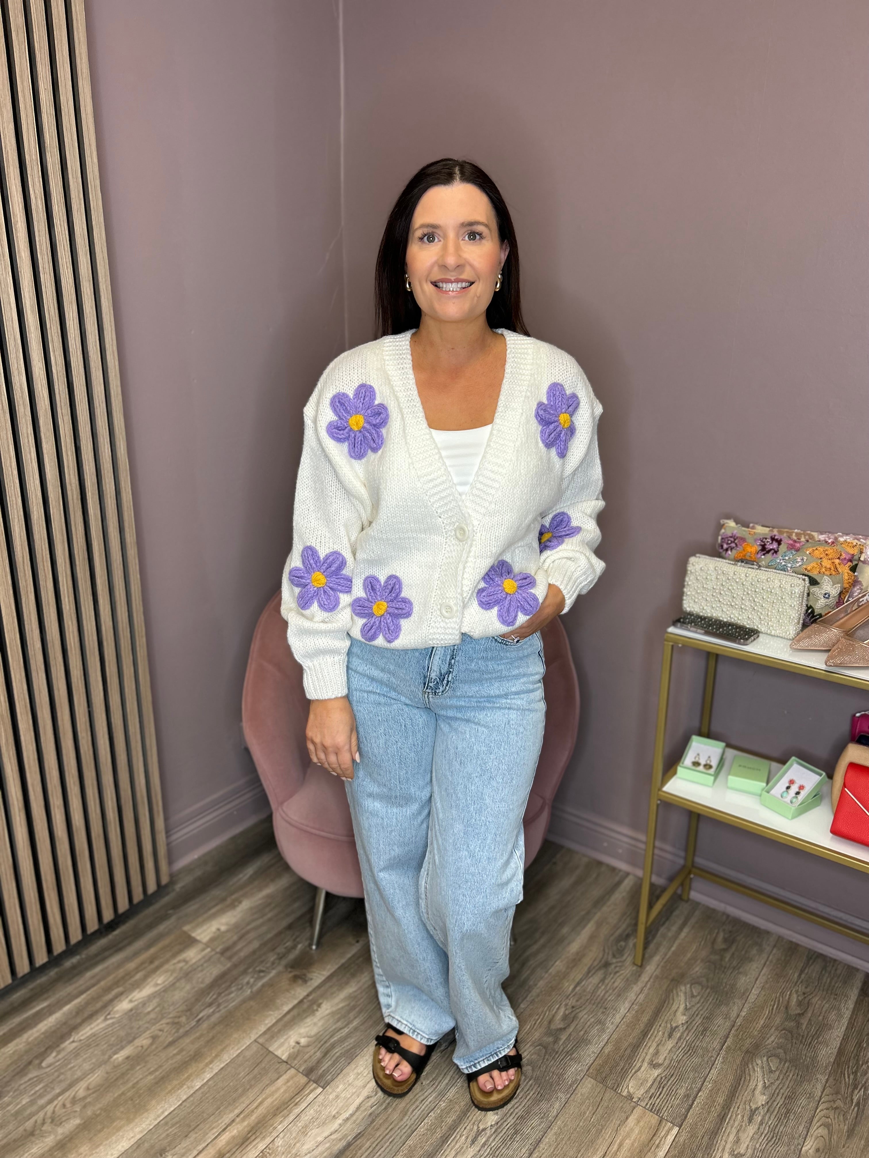 Daisy Cardigan (White)