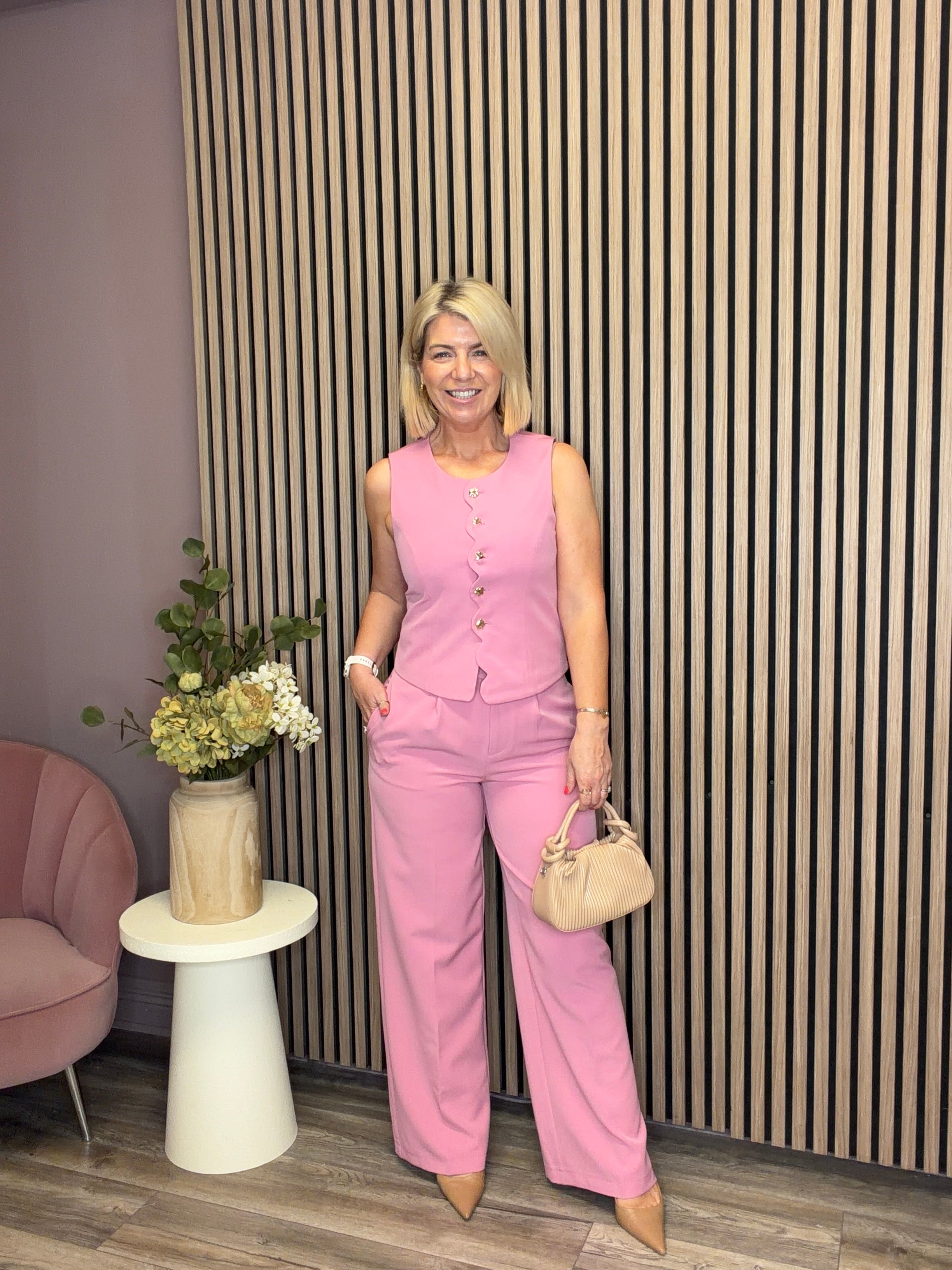 Indie Tailored Trousers (Sea Pink)