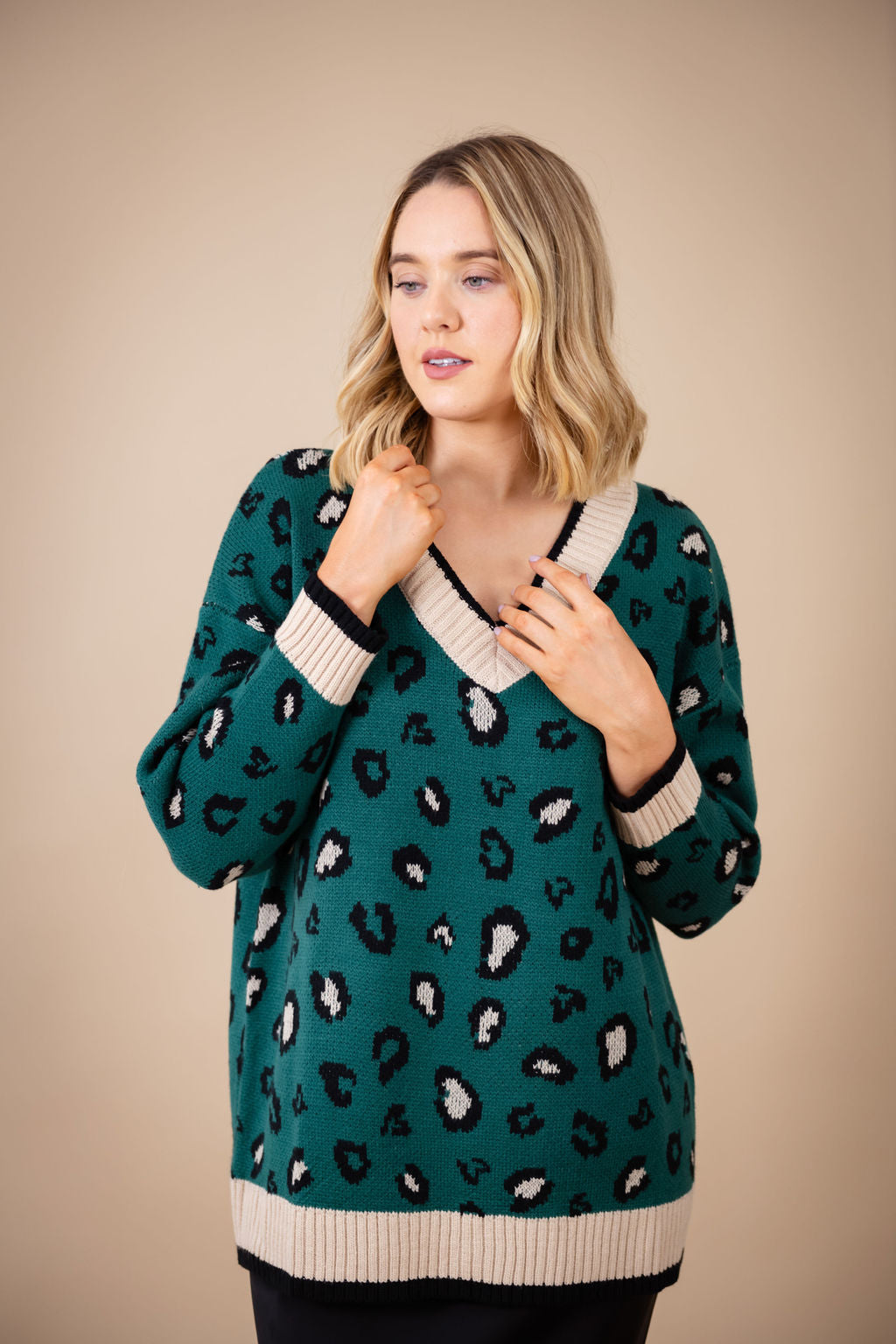 Orlaith Jumper (Green Print)