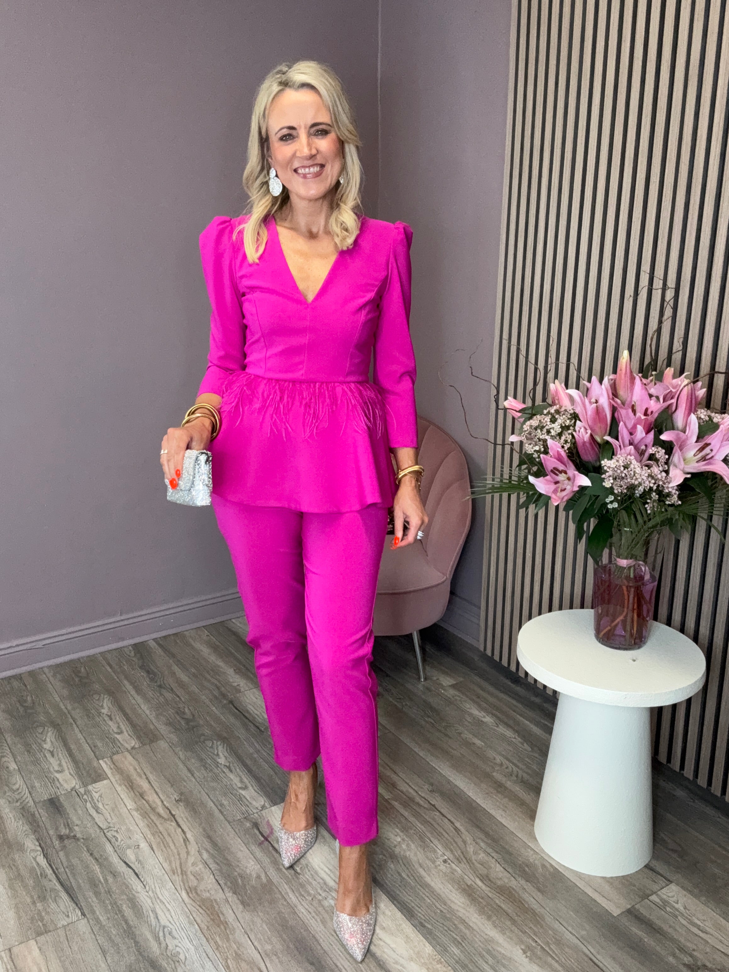 Isabella Trousers Suit (Pink)