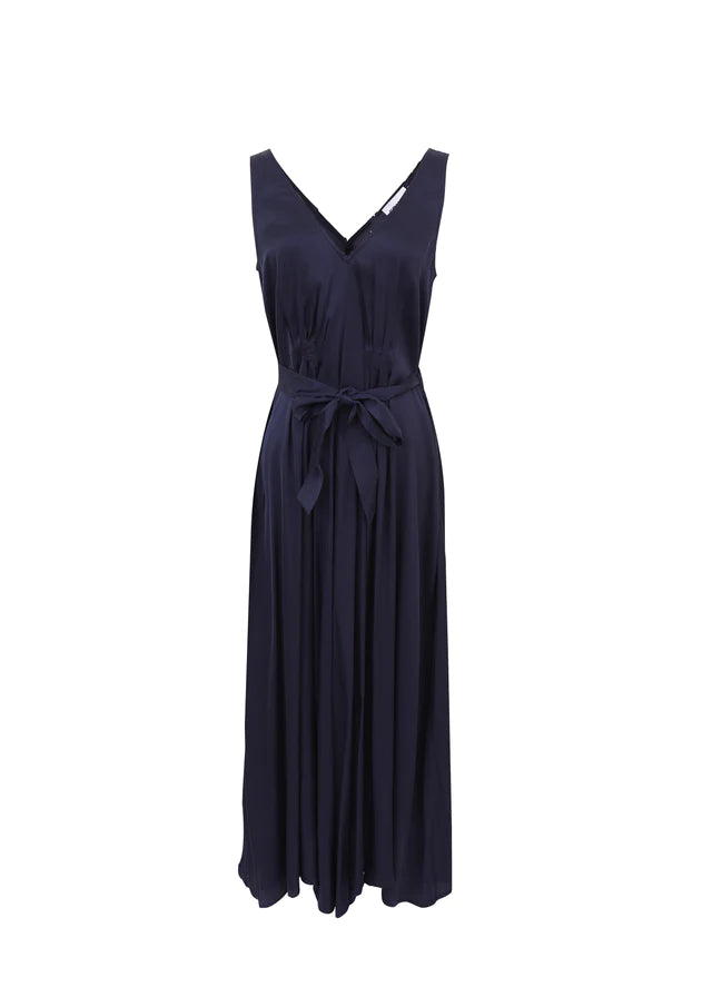 ACHOUAK SLEEVELESS MIDI DRESS (NAVY)