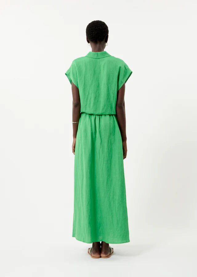 Elvan Sleeveless Shirt Top (Emerald Green)