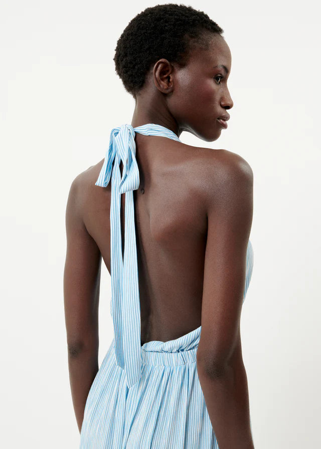 Naely Halter Neck Midi Dress (Azure Blue)