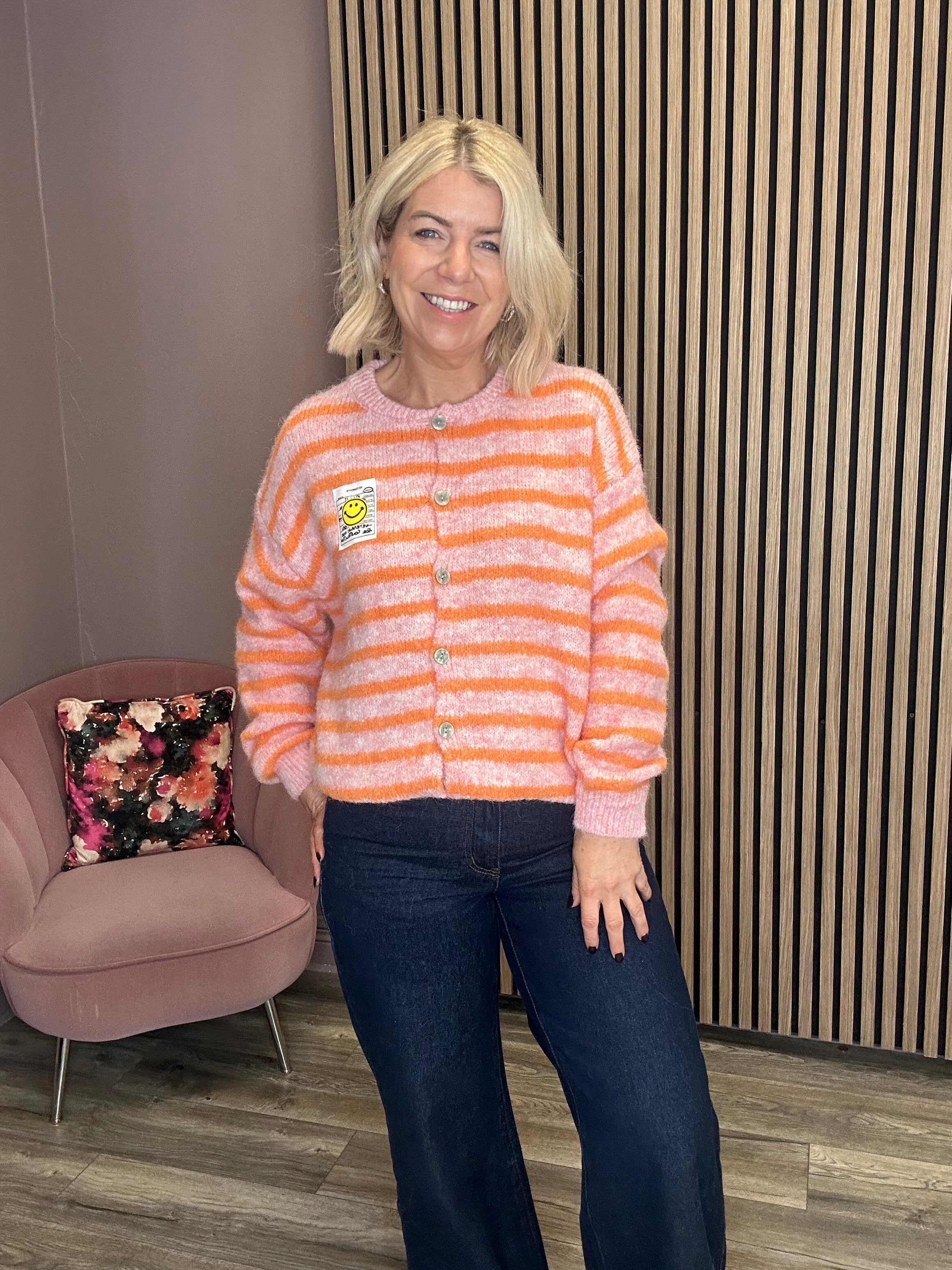 Sonny Knit Cardigan (Pink/Orange)