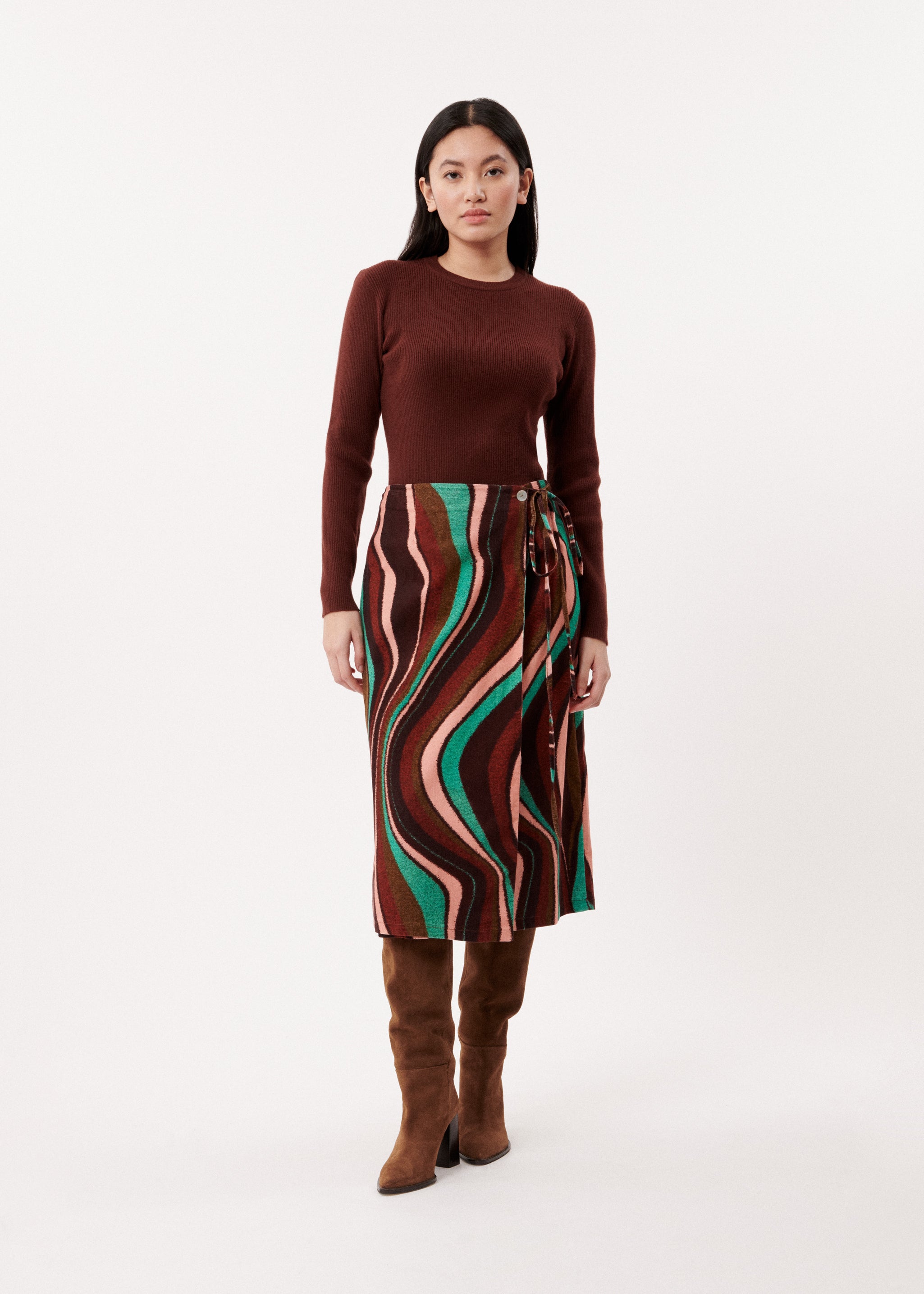 ELLA WRAP SKIRT (SAND/MULTI)