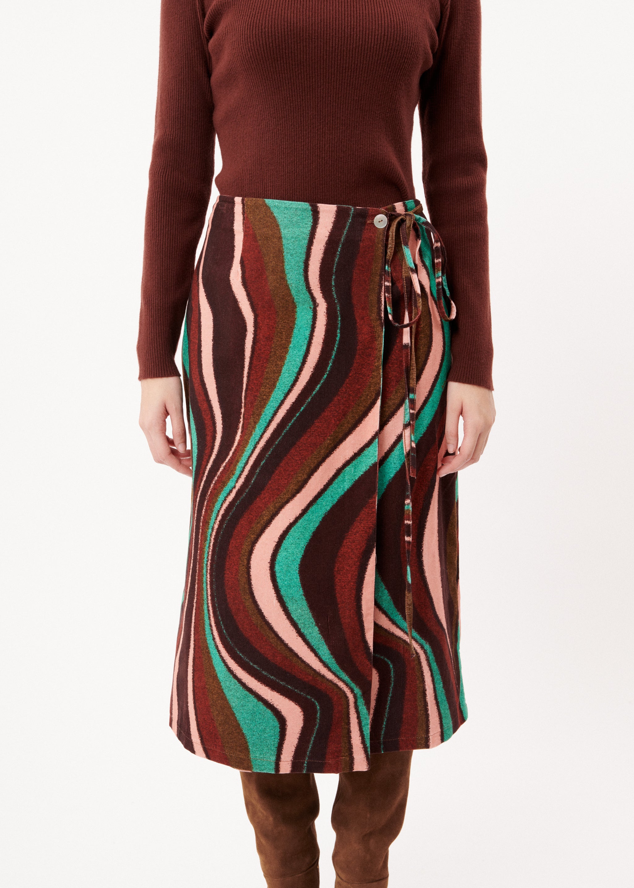 ELLA WRAP SKIRT (SAND/MULTI)
