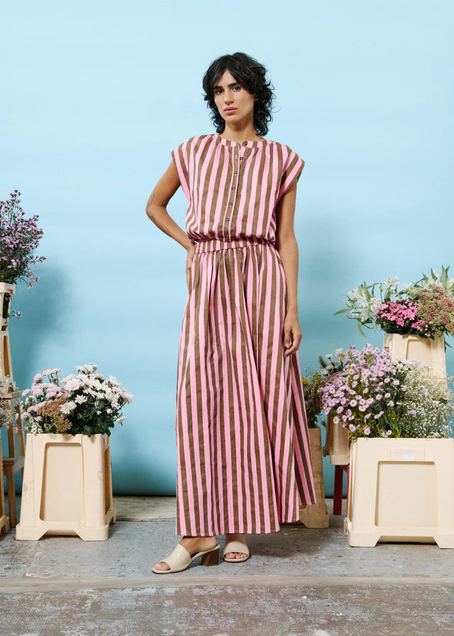 Ani Sleeveless Top (Pink/Brown)