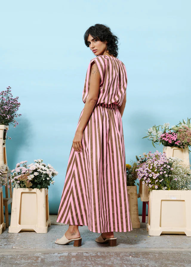 Noalig Maxi Skirt (Pink/Brown)