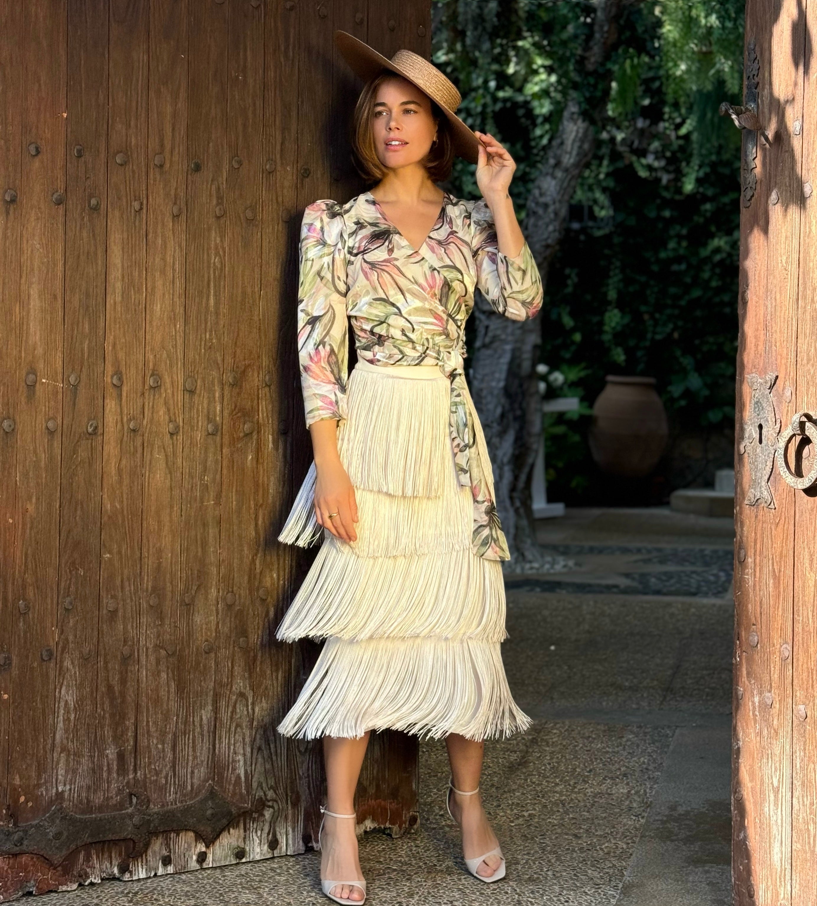 Isabelle Fringe Skirt (Cream)