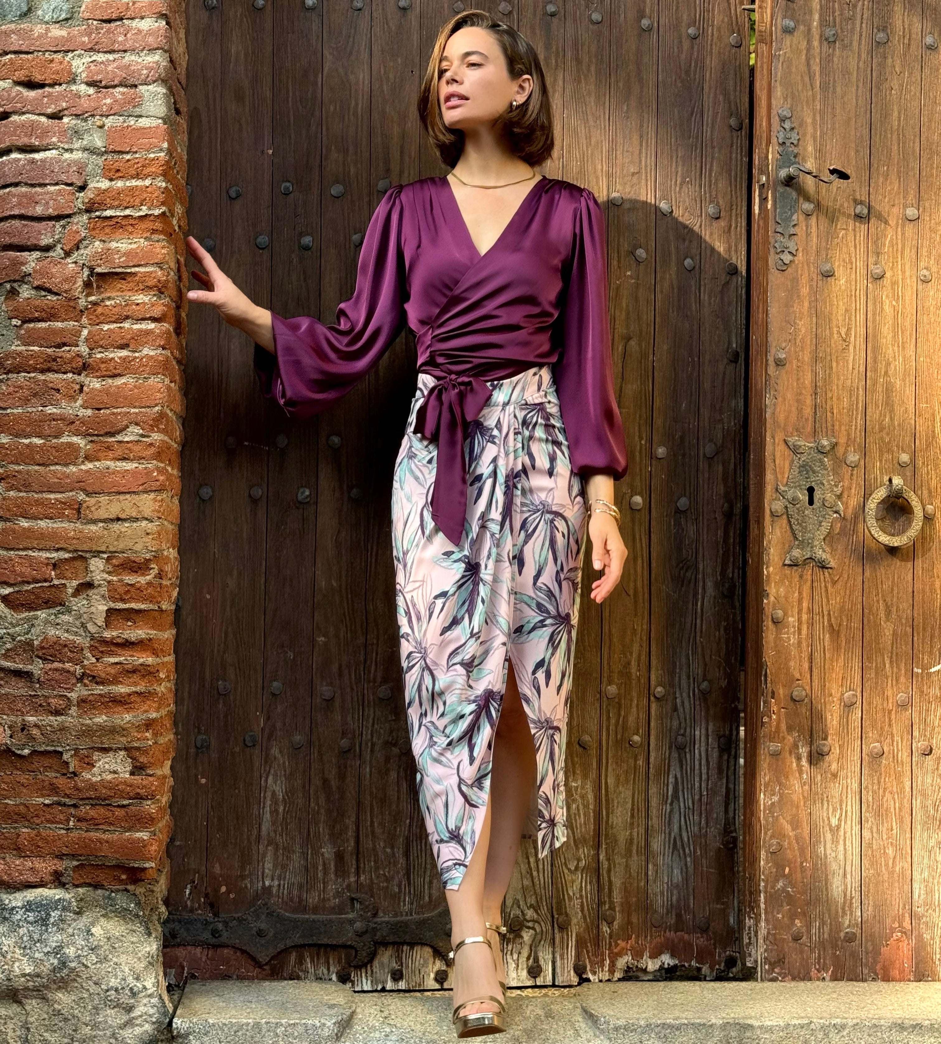 Aurelia Wrap Top (Plum)