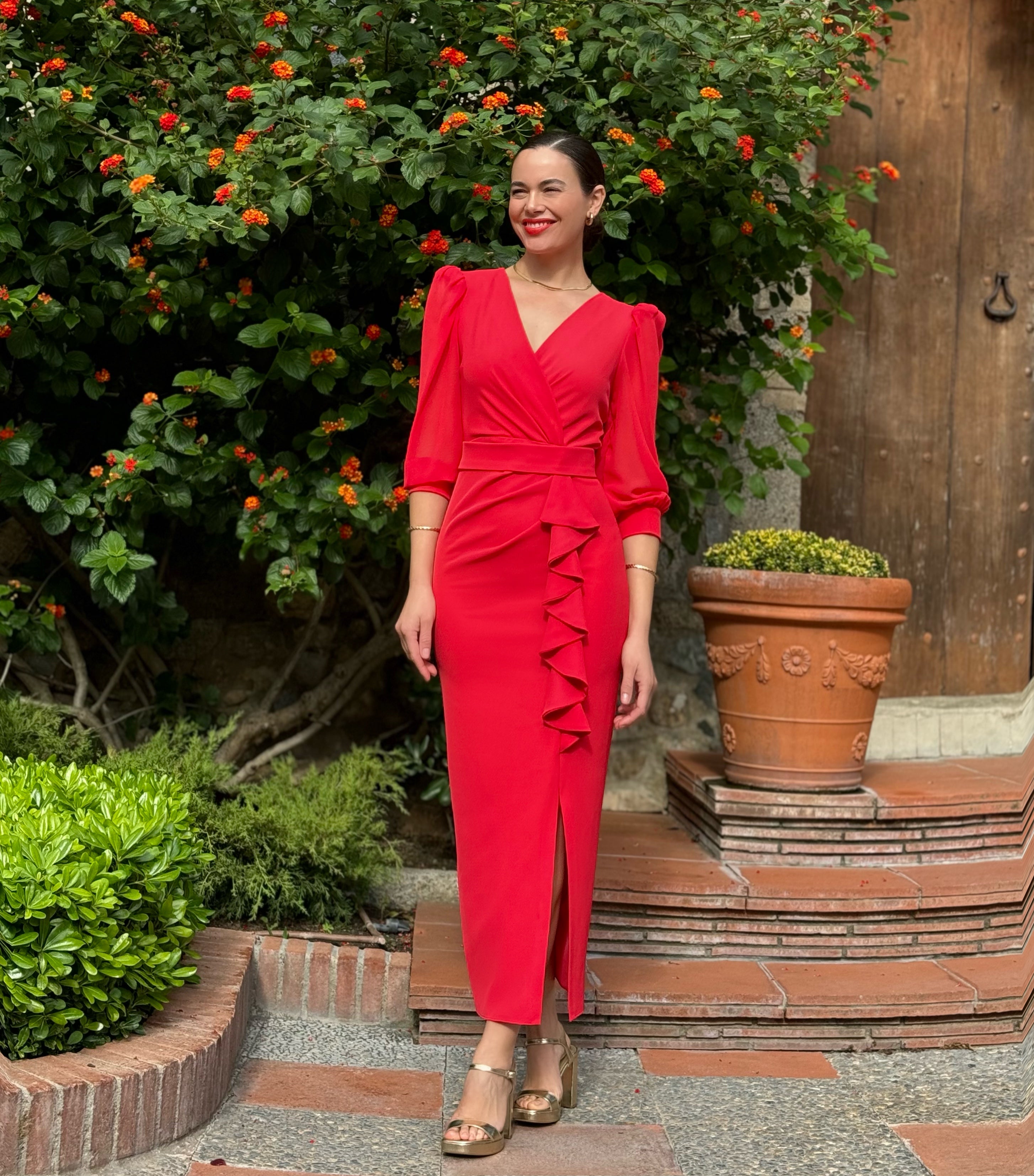 Angelica Midi Dress (Red)
