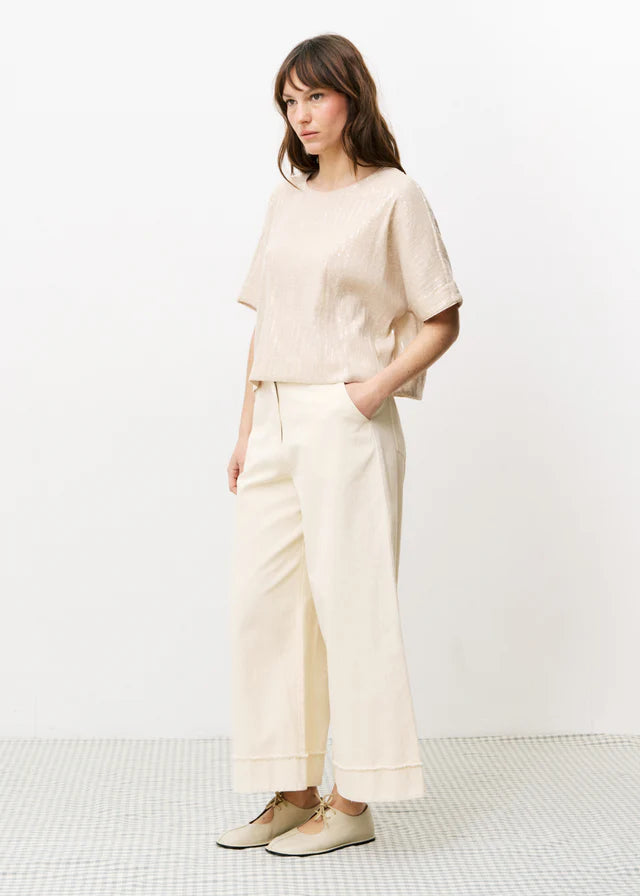 Araceli Wide Leg Pants (Cream)