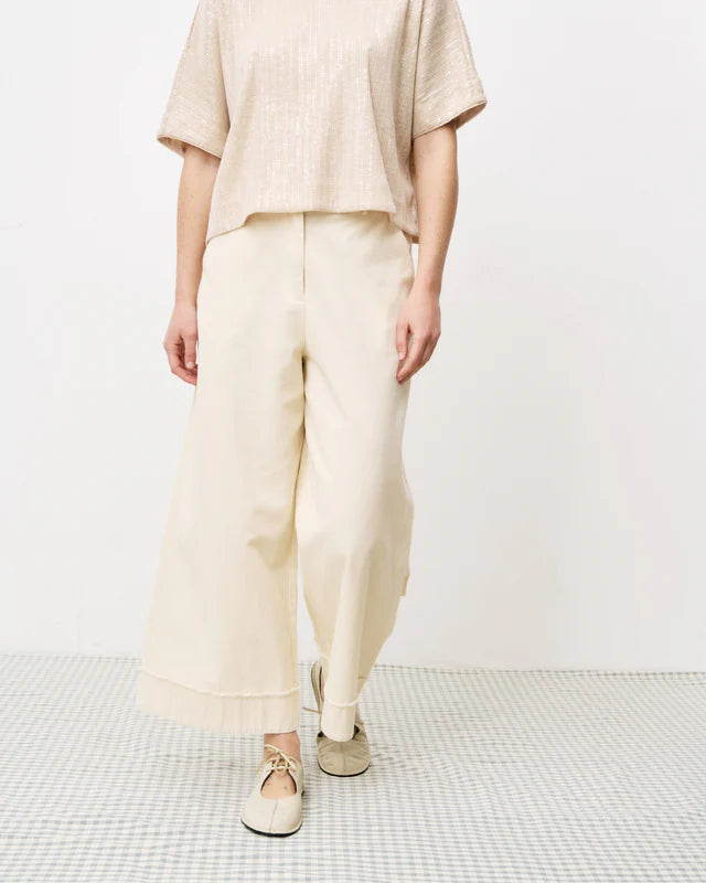 Araceli Wide Leg Pants (Cream)