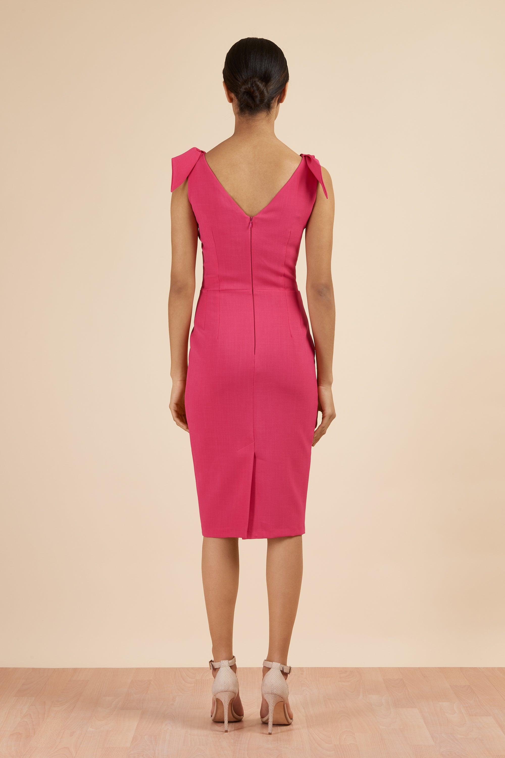 Ava Pencil Dress (Hot Pink)