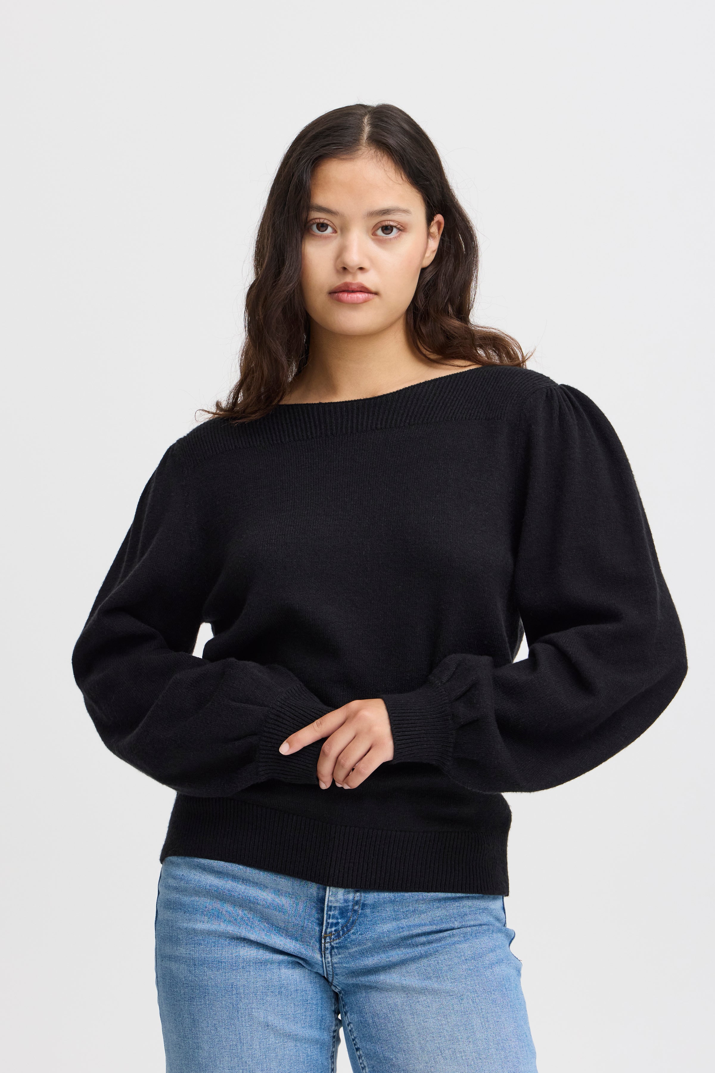 Virelle Boatneck Jumper (Black)