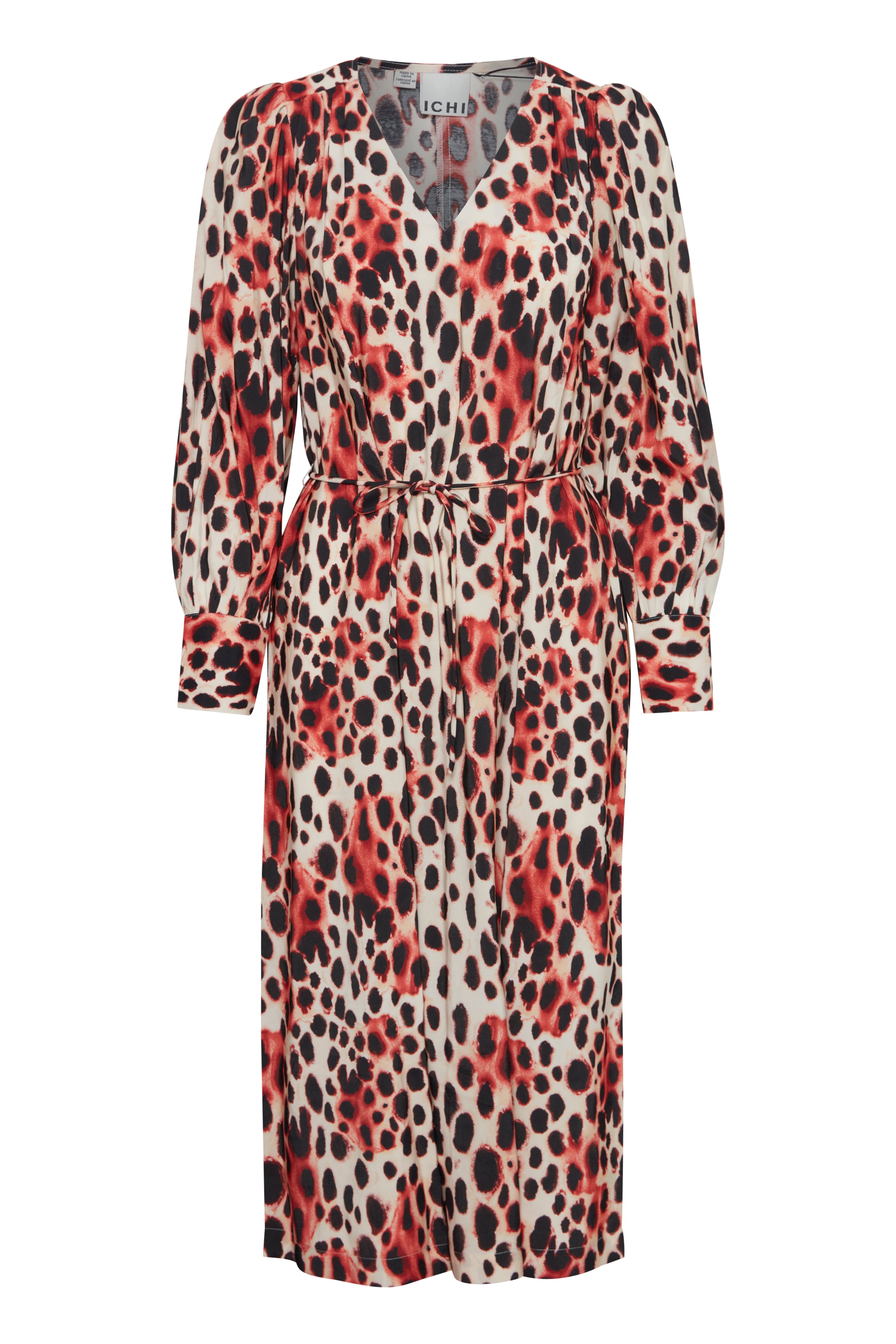 Yasmeen Midi Dress (Cranberry Animal)