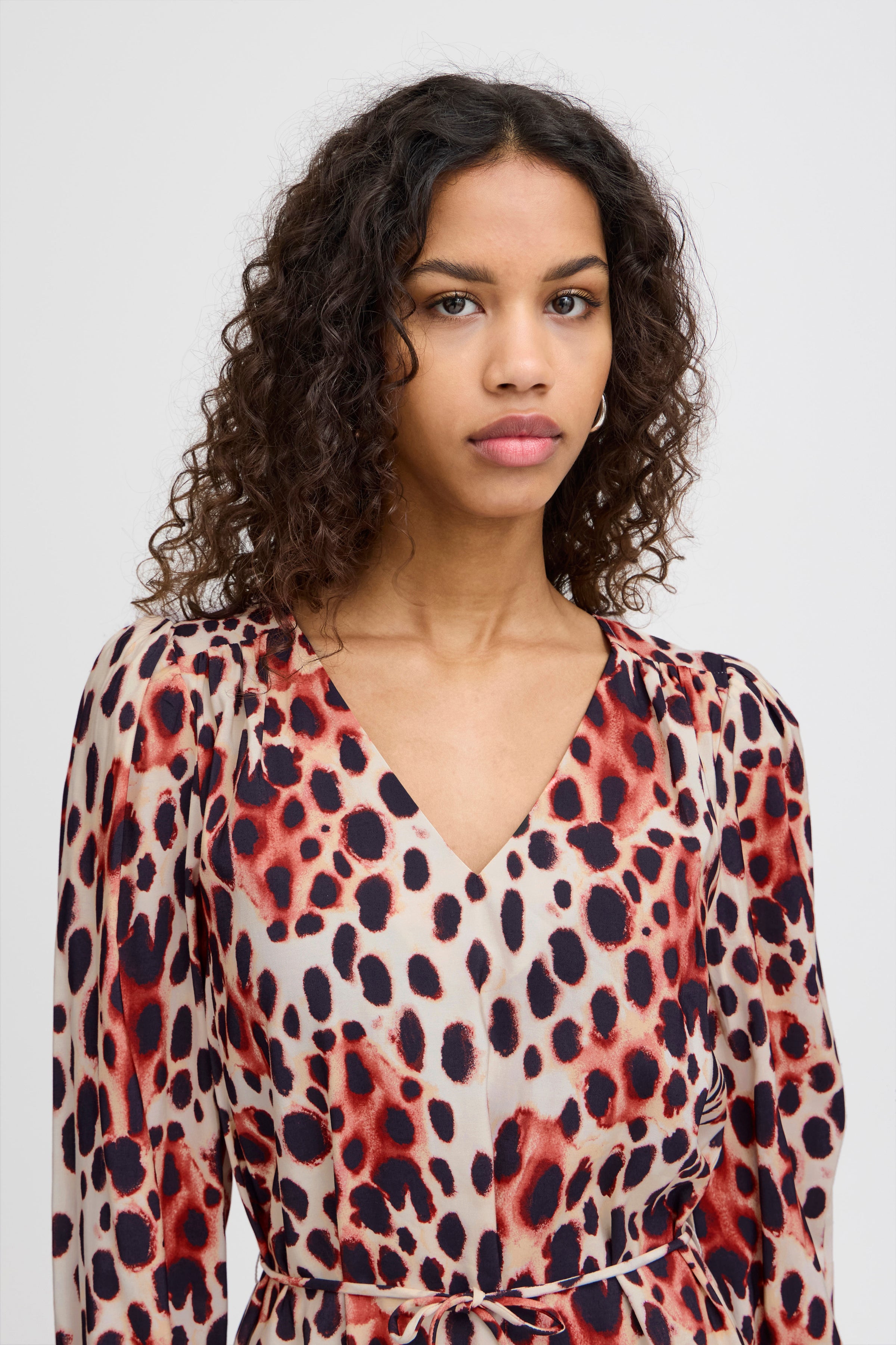 Yasmeen Midi Dress (Cranberry Animal)