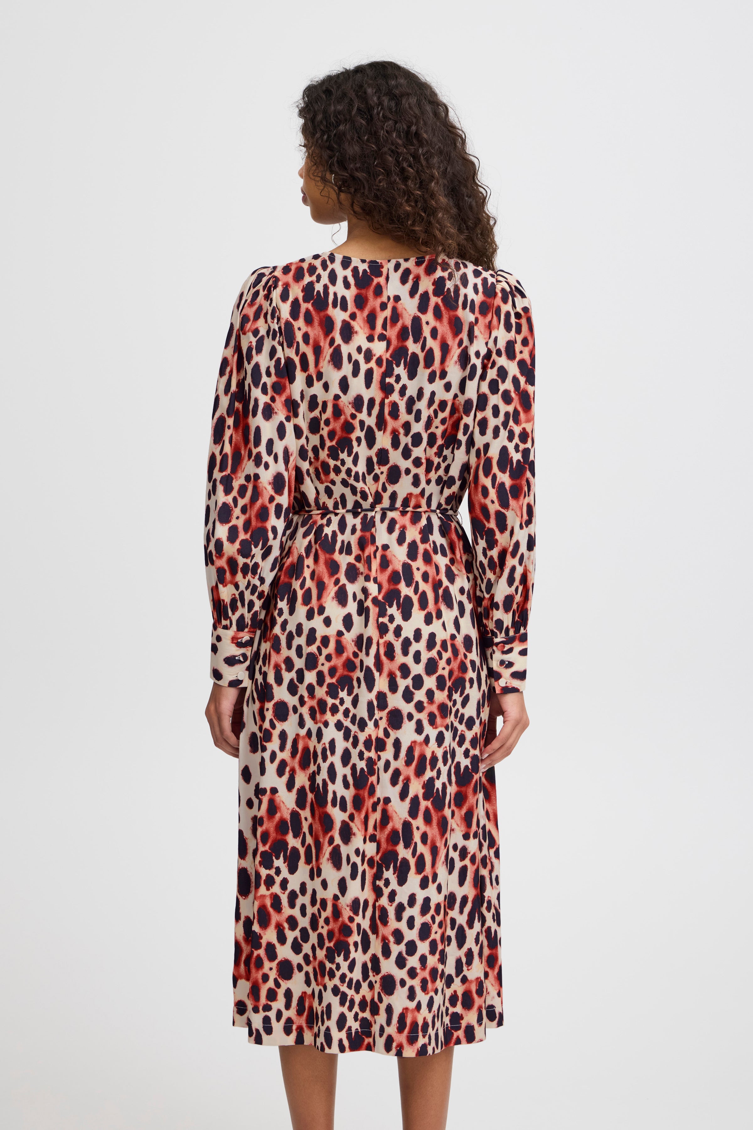 Yasmeen Midi Dress (Cranberry Animal)