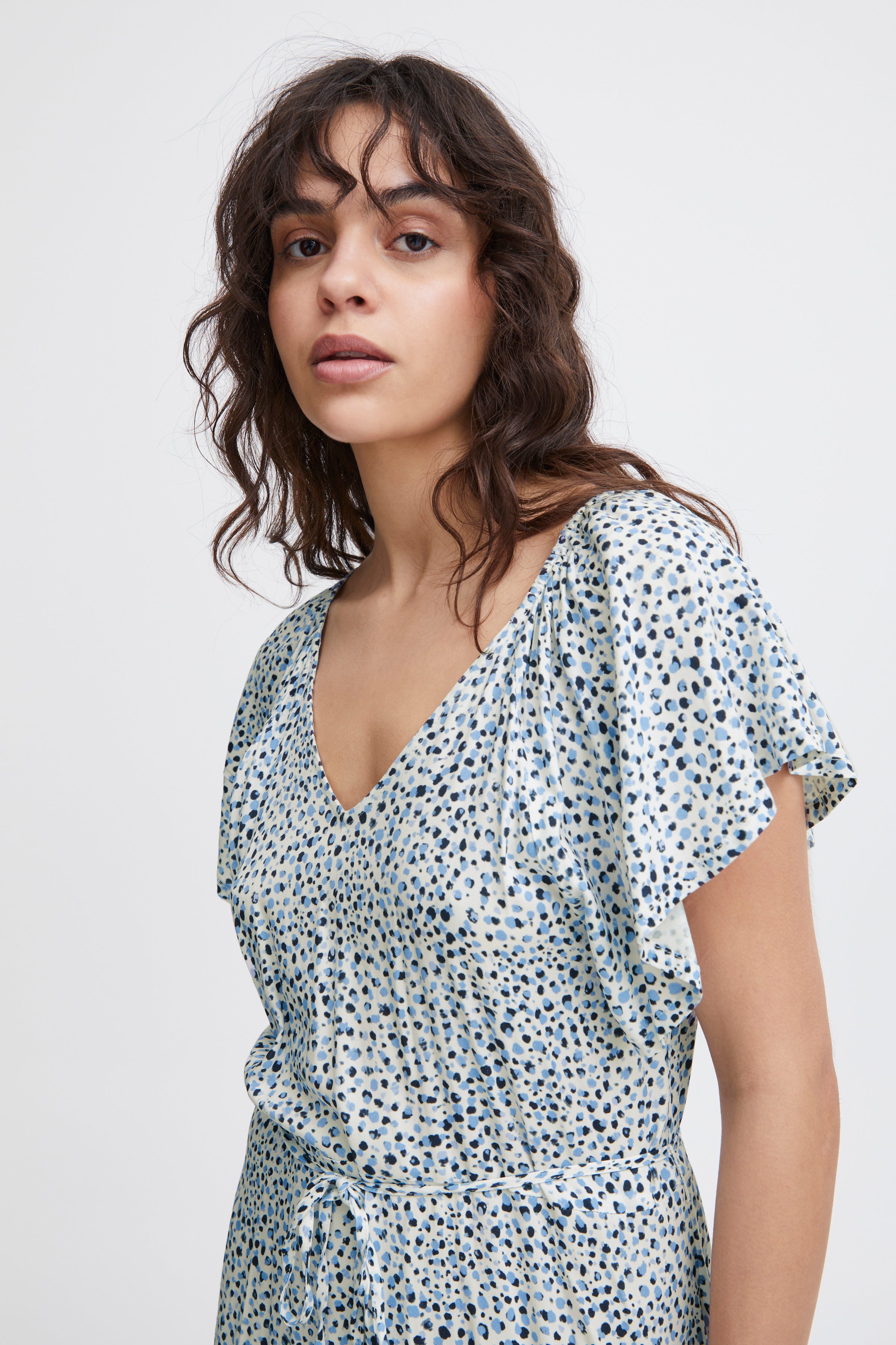 Hayley Short Sleeve Dress (Della Robia Blue Dot)