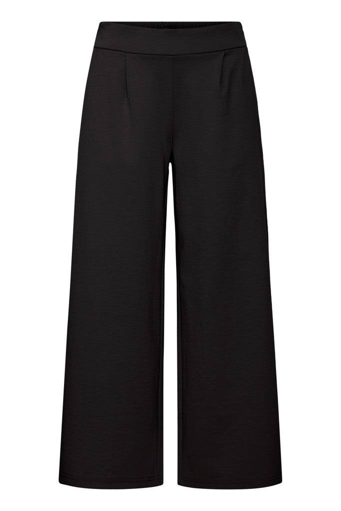 Kate Cropped Wide Leg Pants (Black)