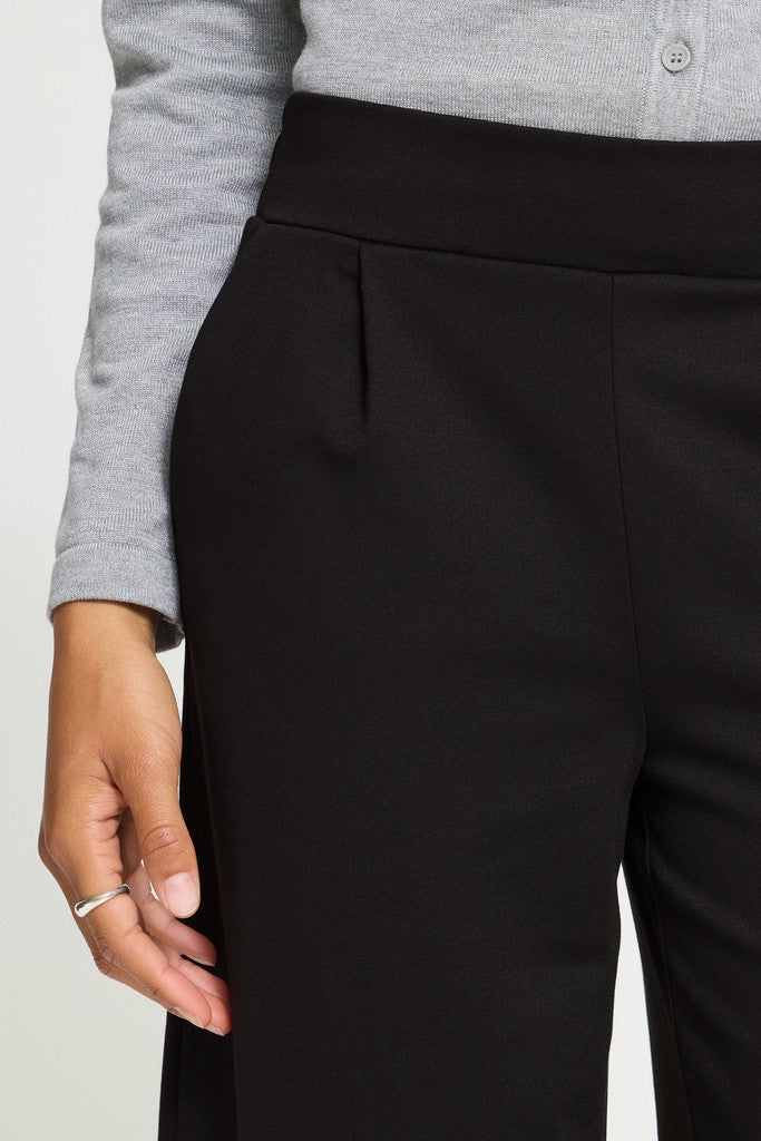 Kate Cropped Wide Leg Pants (Black)