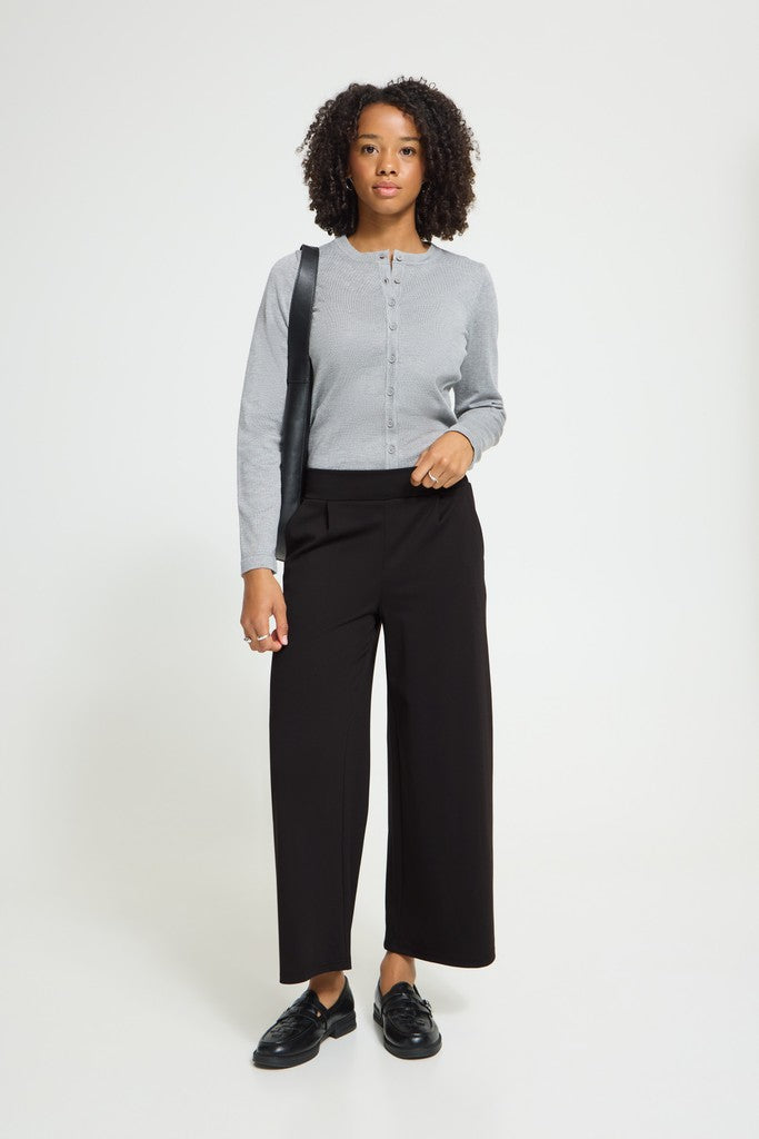 Kate Cropped Wide Leg Pants (Black)