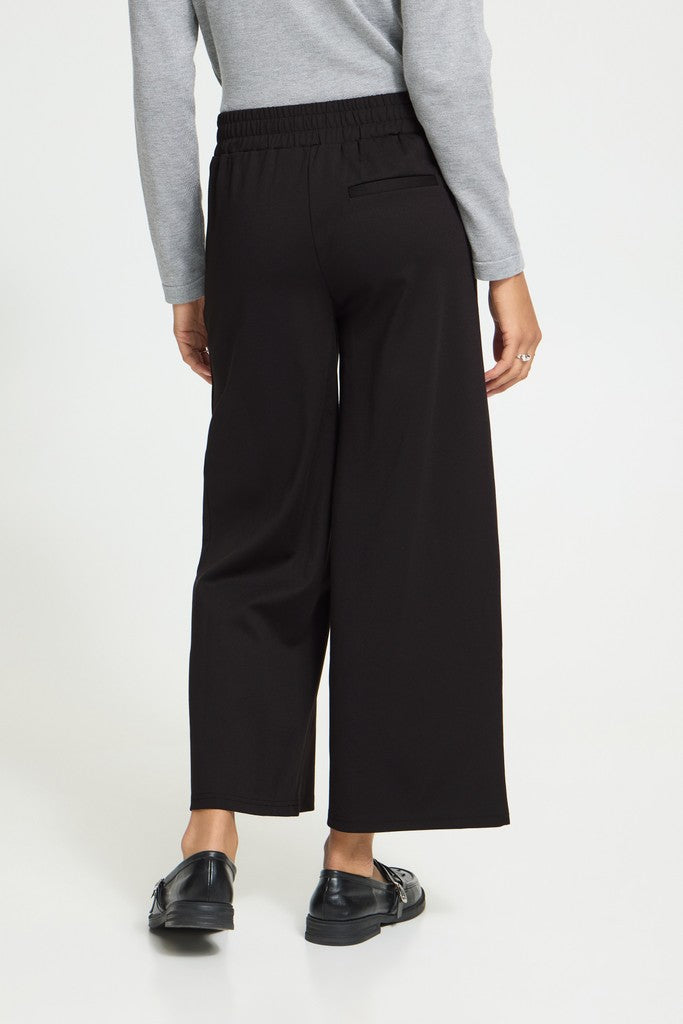 Kate Cropped Wide Leg Pants (Black)