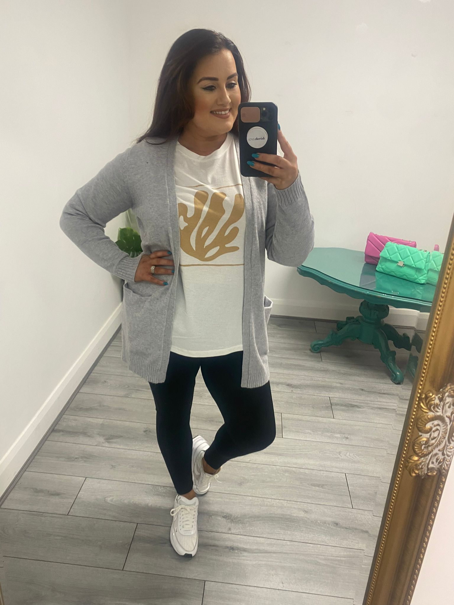 Viril Open Knit Cardigan (Light Grey Melange)