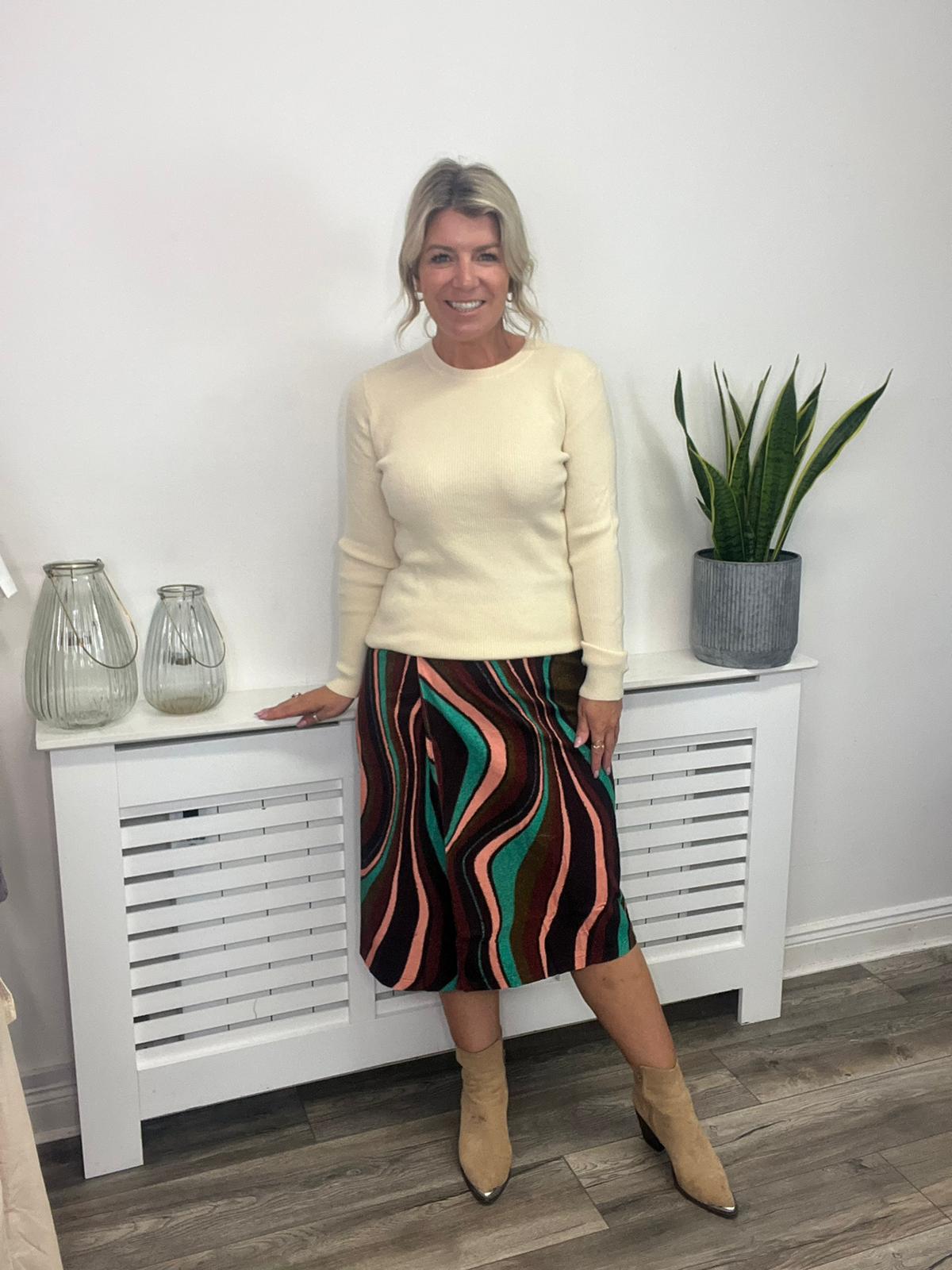 ELLA WRAP SKIRT (SAND/MULTI)