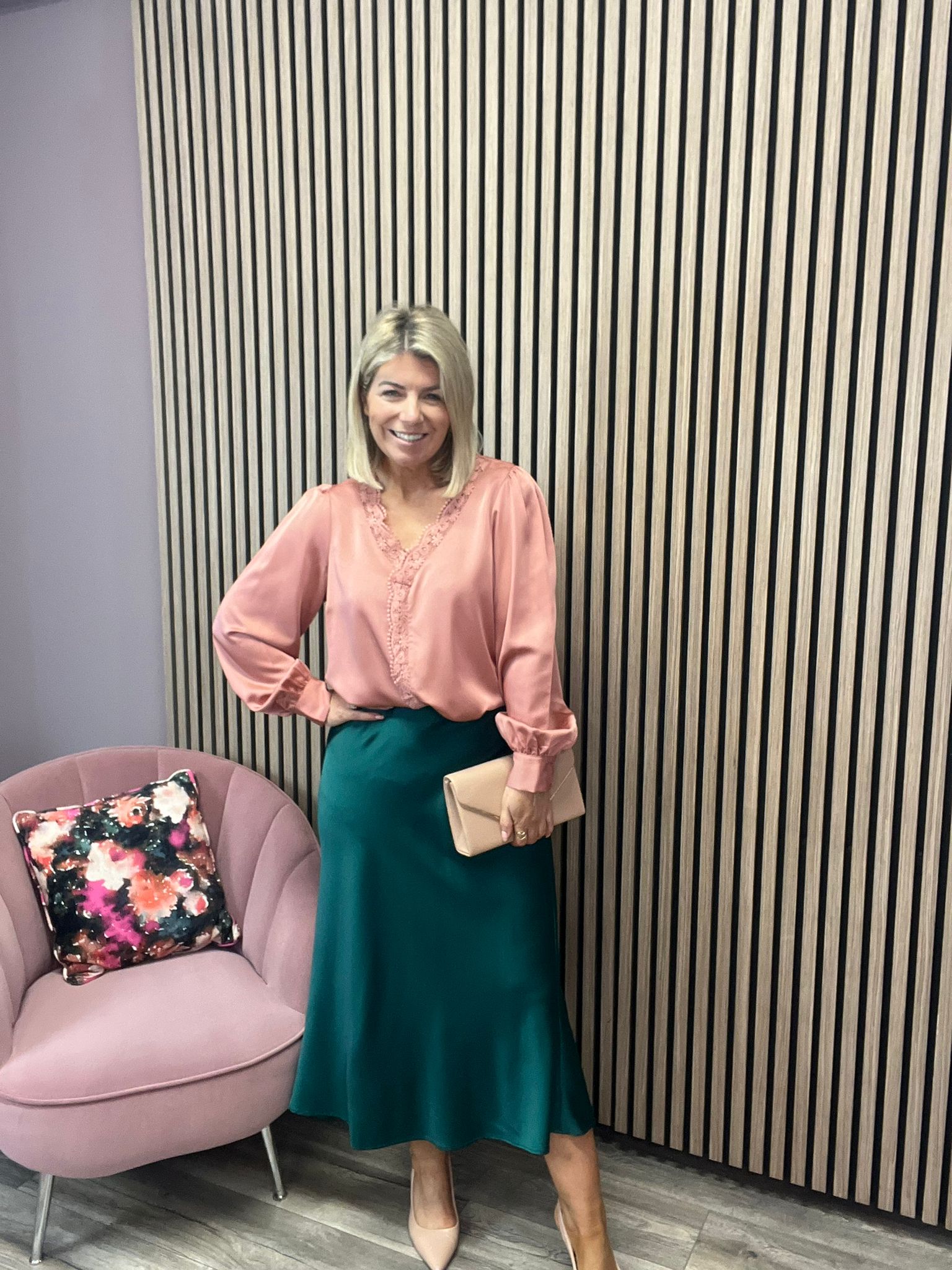 MONI LACE DETAIL TOP (OLD ROSE)